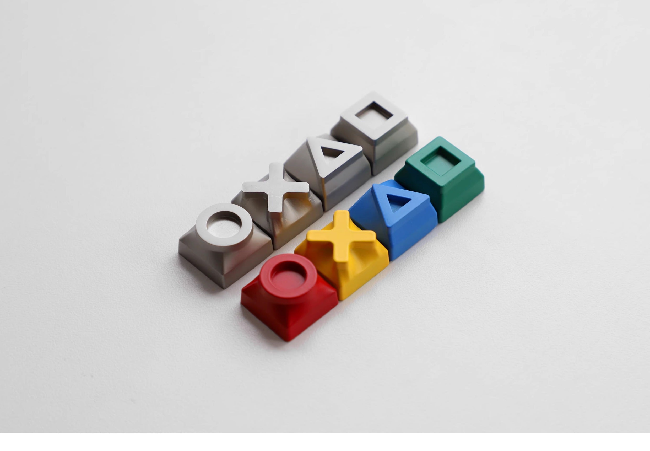 Metal keycaps, game console themed keycaps, mechanical keyboards, personalized keycaps, all metal game console keycaps, decorative keycaps