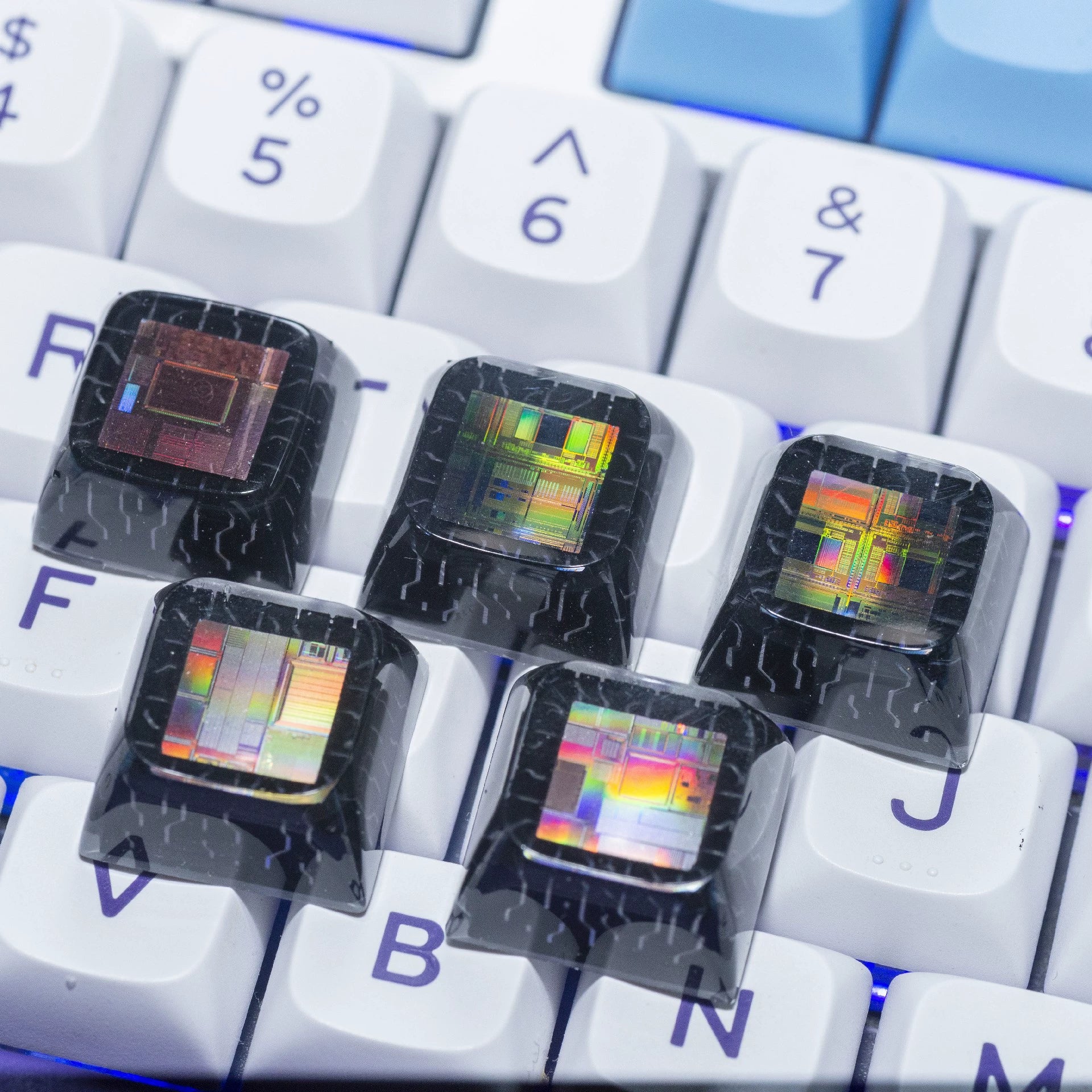 Crystal drops of glue, Transparent chip keycaps - XDA highly personalized keycaps, keyboard decorative keycaps