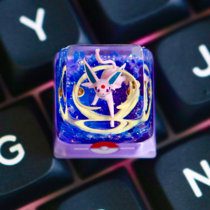 Pok é mon, Eevee collection, Crystal drops of glue material personalized keycaps, anime and game culture creative peripheral keycaps