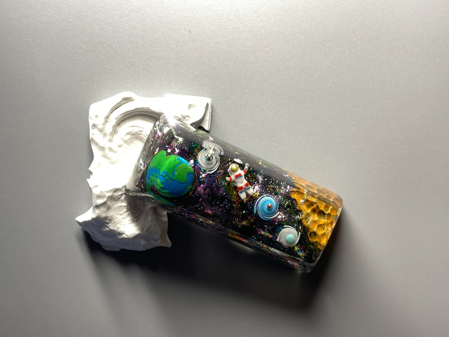 Space exploration theme for astronauts, Crystal drops of glue personalized keycaps, resin decorated keycaps