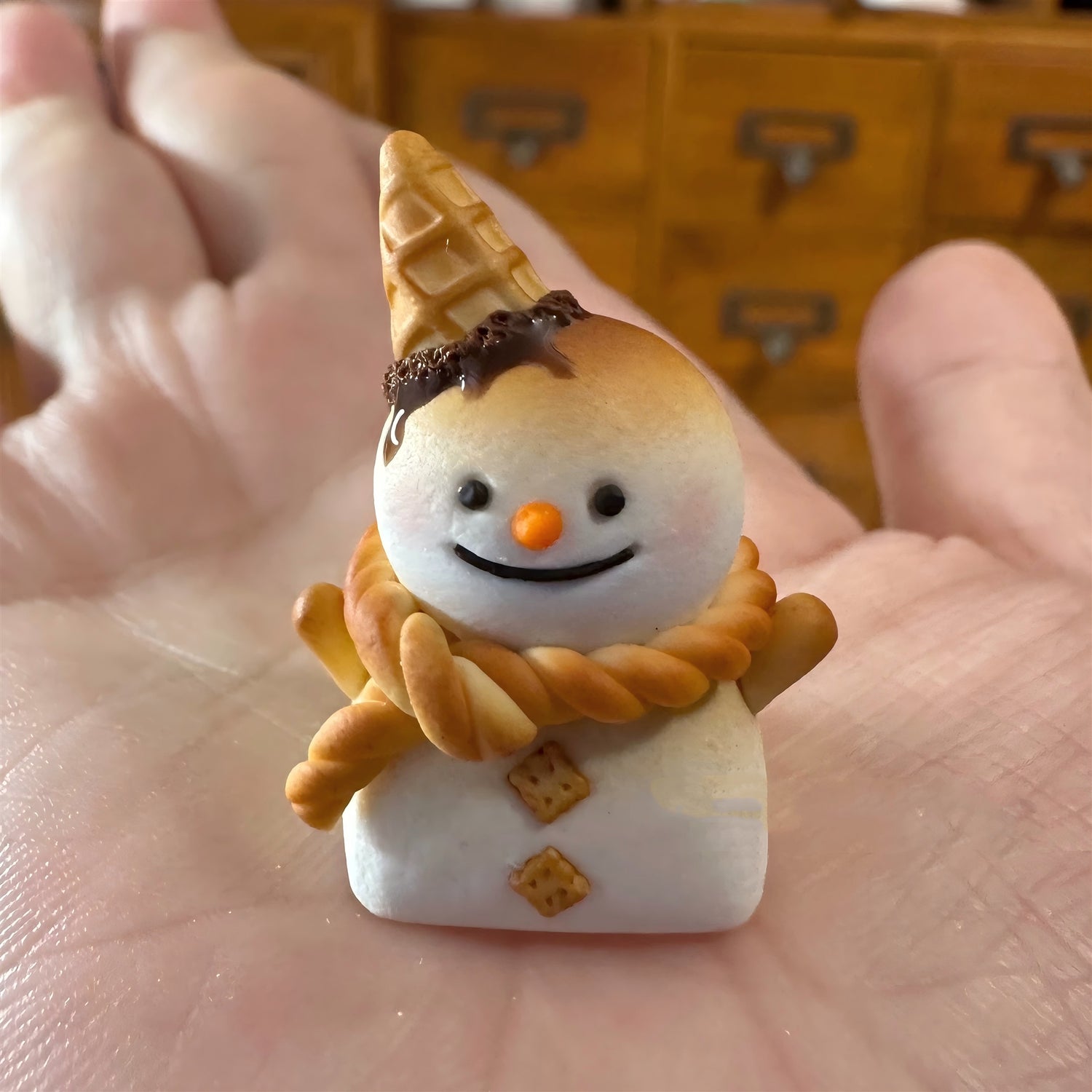 Ice cream snowman keycap personalized handmade mechanical keyboard customized keyboard cap soft clay handmade keycap