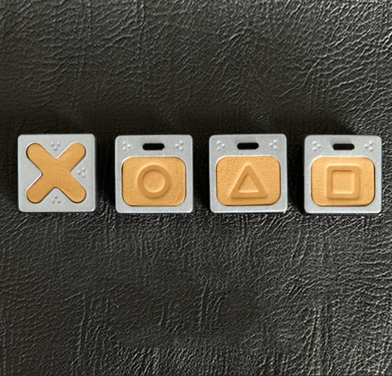 Genuine leather gaming blocks, personalized keycaps, directional keys, imitation metal coating, handmade leather keycaps, single creative keycaps, retro style keycaps