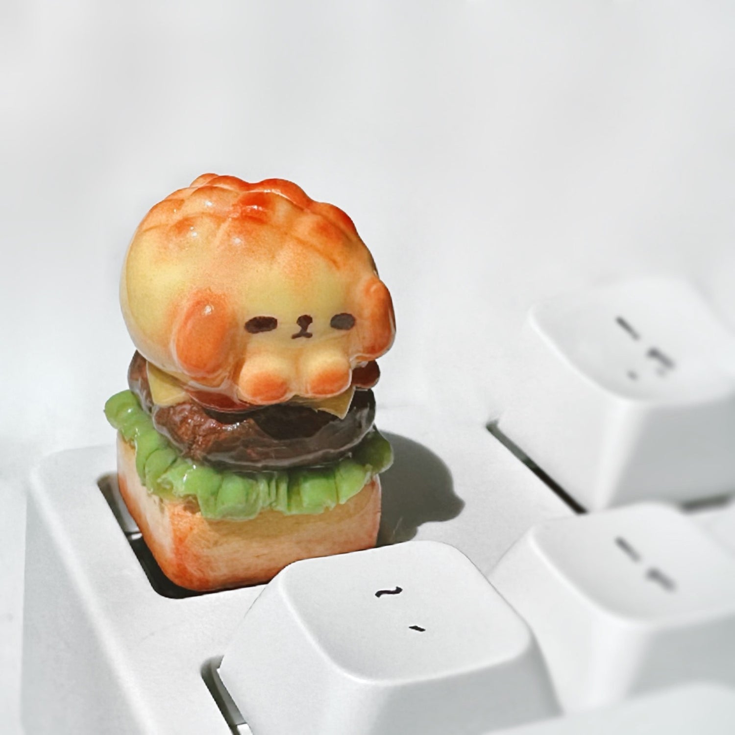 Handmade resin clay, stone plastic clay, personalized keycaps, artisankeycaps, mechanical keyboard decorative keycaps.