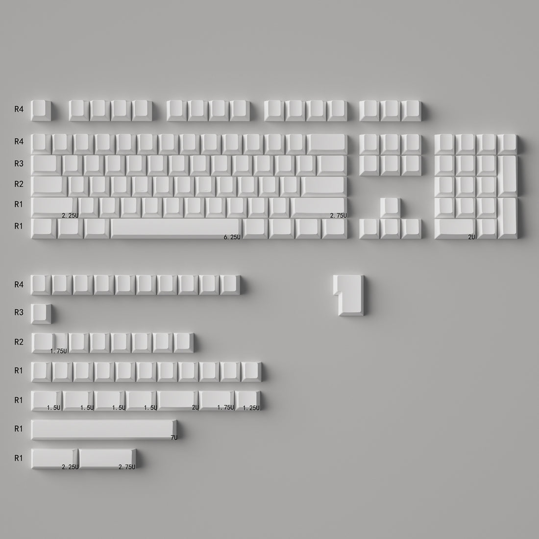 Minimalist Character Free Keycap Collection Mechanical Keyboard Keycap PBT Full Set Original Height/MOA