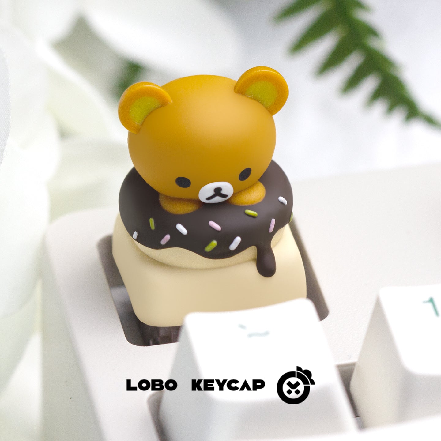 Rilakkuma, Sweet donuts with cute shapes, multi-color resin personalized keycaps, creative keycaps for anime and games