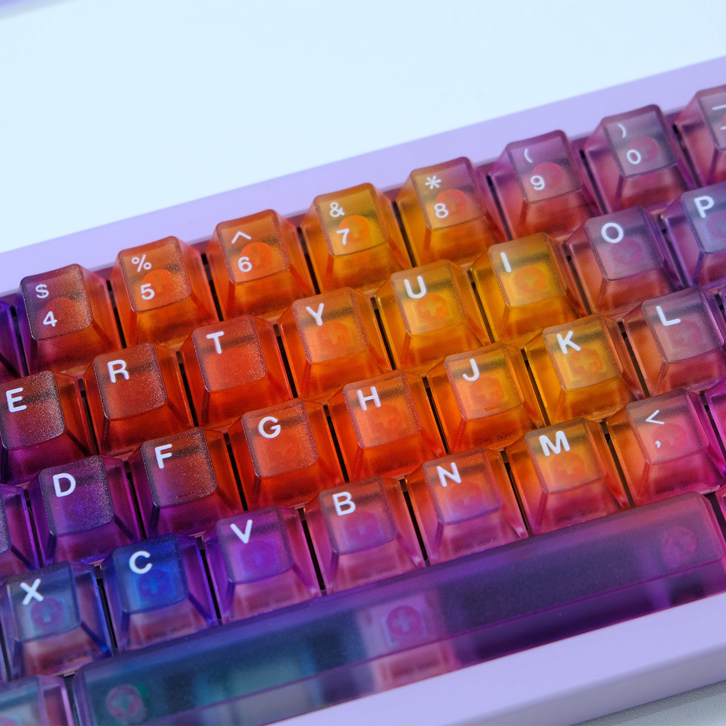 Gradient transparent PC material fog transparent keyboard keycaps customized ai3D technology factory height