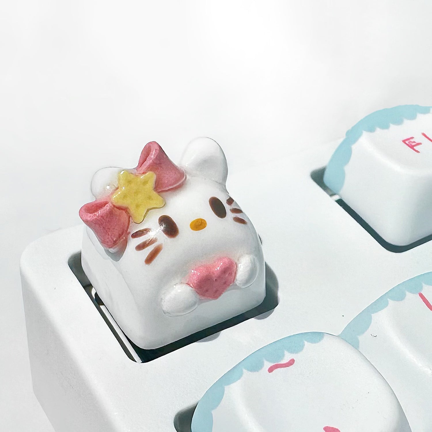 Handmade resin clay, stone plastic clay, personalized keycaps, artisankeycaps, mechanical keyboard decorative keycaps.