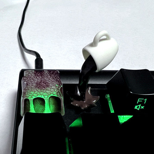Flowing coffee personalized keycaps with transparent magnetic separation design and mechanical keycaps