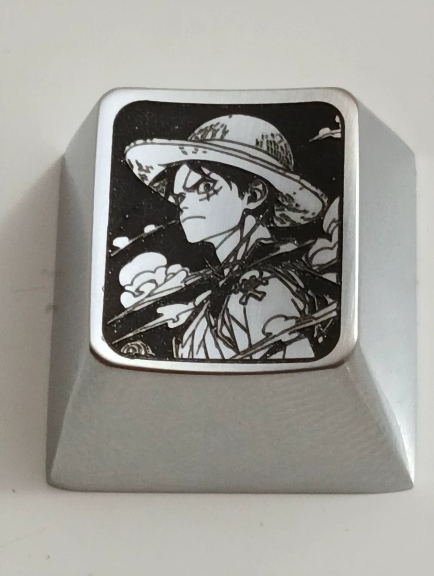 One Piece, Luffy Zinc Alloy Personalized Keycaps, 1U, 1.75U (caps) Metal Decorative Keycaps, Anime Game Character Peripheral Keycaps