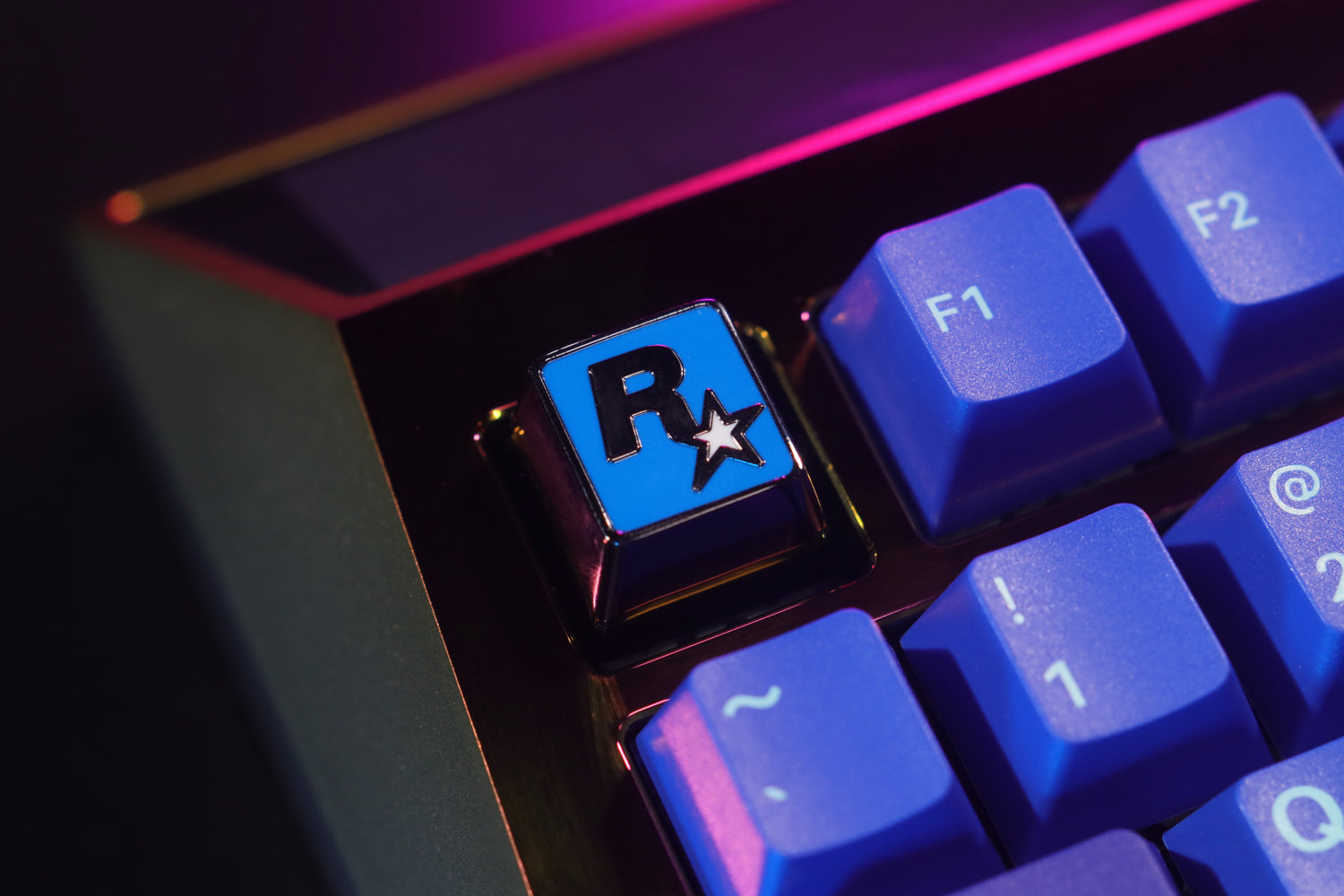 Rockstar company game peripheral logo icon mechanical keyboard zinc aluminum alloy metal personalized keycap keys