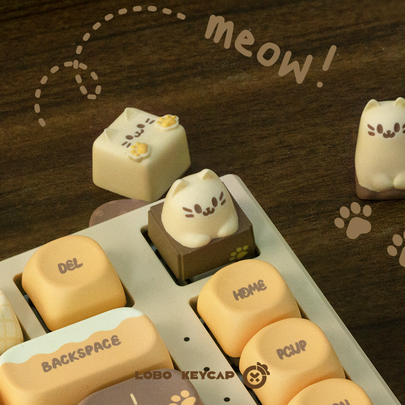 MEOW · Meow Theme Personalized Design Resin Art Keycaps Decorative Keycaps