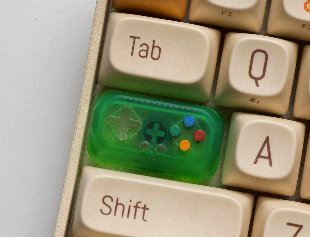 Game console controller keycaps 1.75U PBT translucent resin personalized keycaps mechanical keyboard decorative keycaps