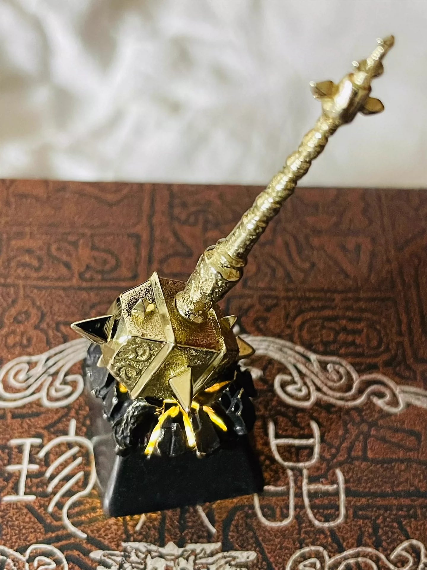 World of Warcraft, Sulfuras, Hand of Ragnaros, White copper personalized keycaps, metal keycaps for gaming peripherals