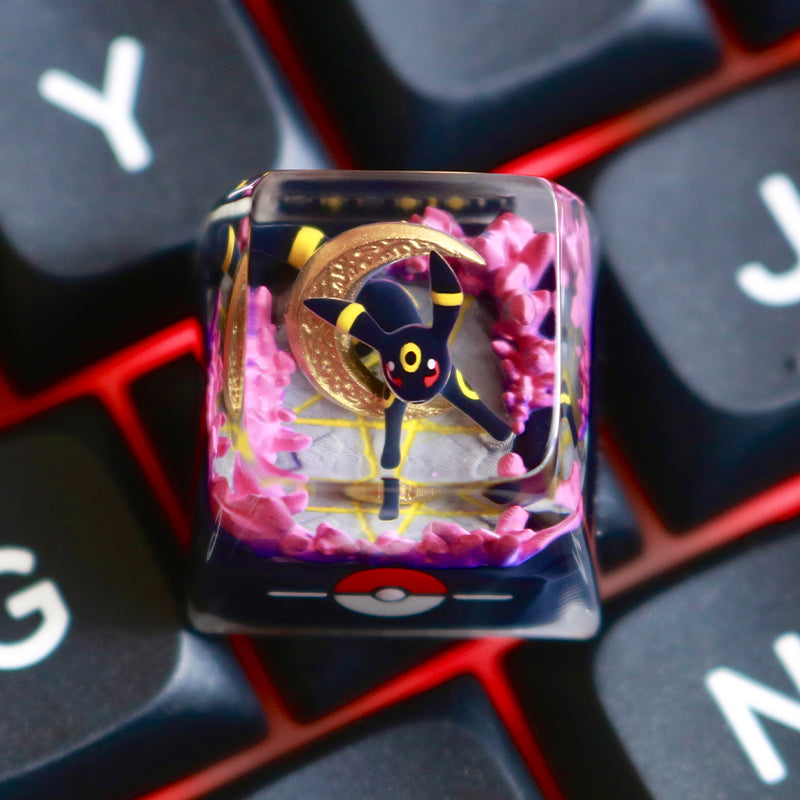 Pok é mon, Eevee collection, Crystal drops of glue material personalized keycaps, anime and game culture creative peripheral keycaps