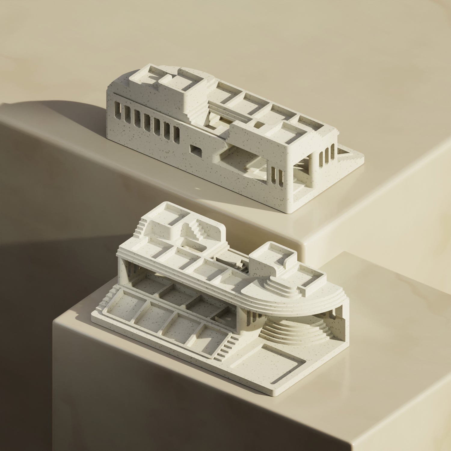 Personalized keycap display stand, cloud staircase, 3D printed molding