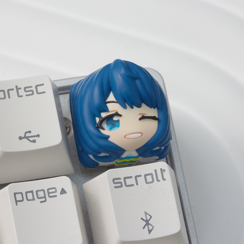too many losing heroines!, Multi colored resin molded character keycaps, personalized keycaps, mechanical keyboard decorative keycaps