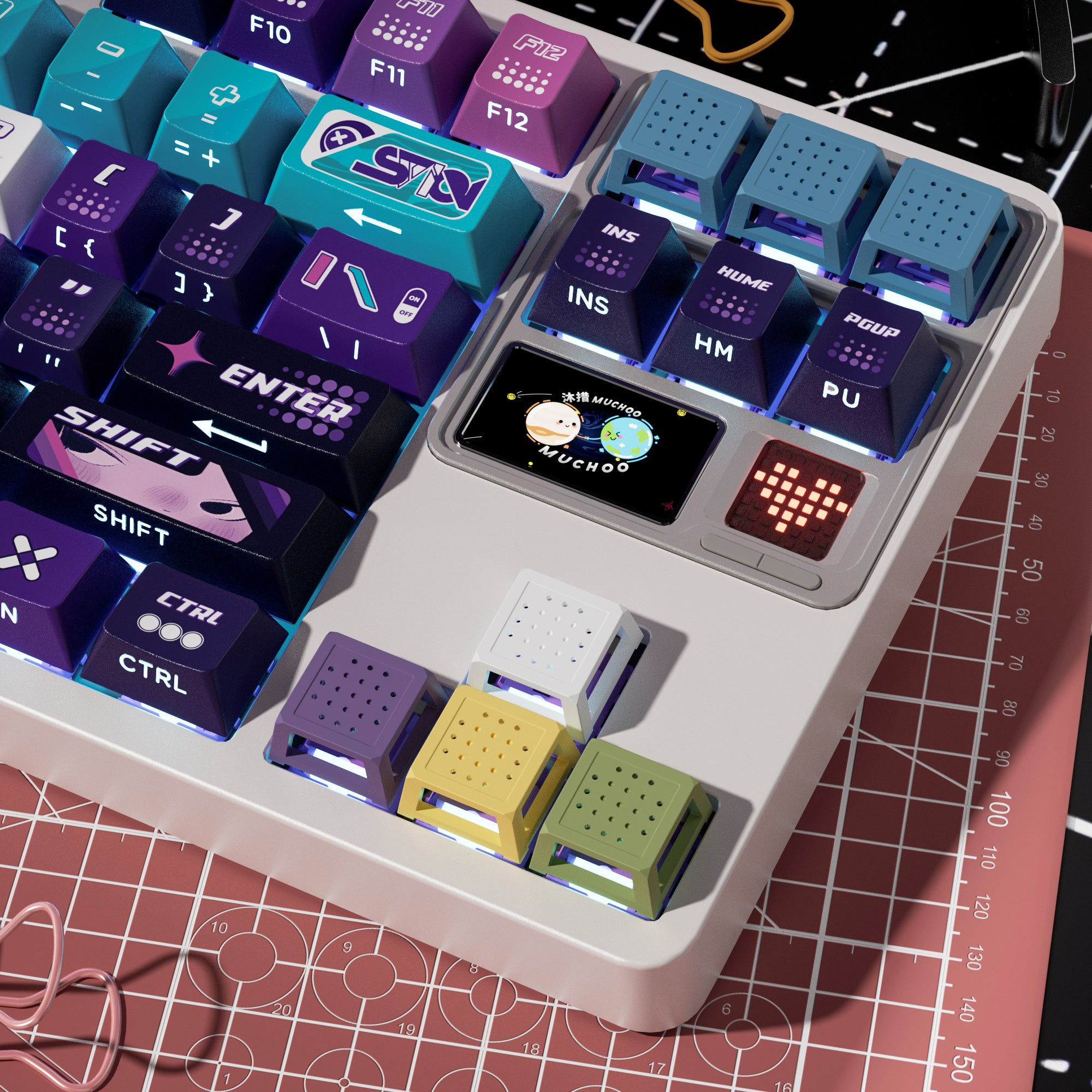 Small stool hollowed out metal personalized keycaps, customized mechanical keyboard, cultural and creative keycaps