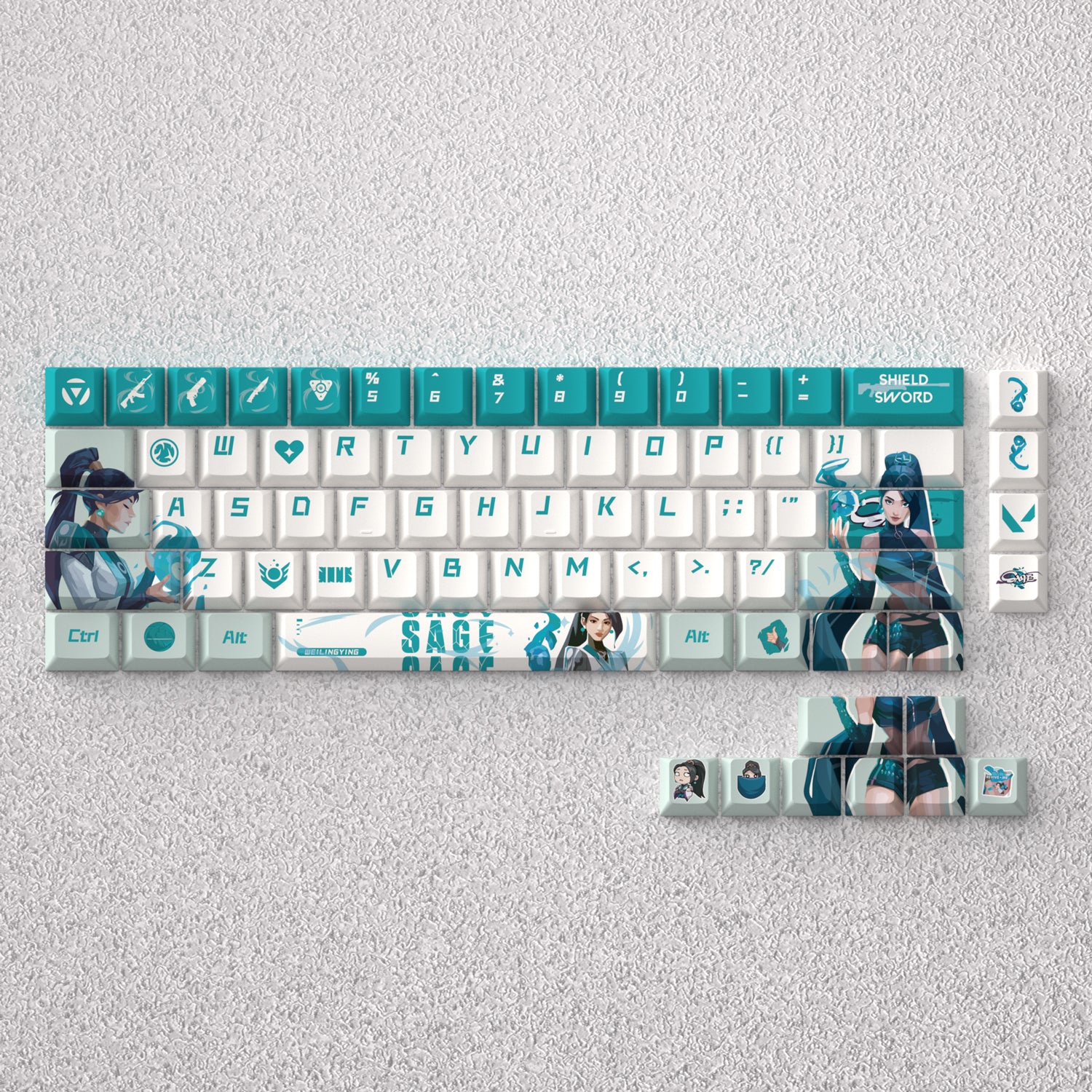 VALORANT Theme Keycap Series, Anime Game Creative Personalized Keycap Set PBT Material Original Factory Height Sublimation