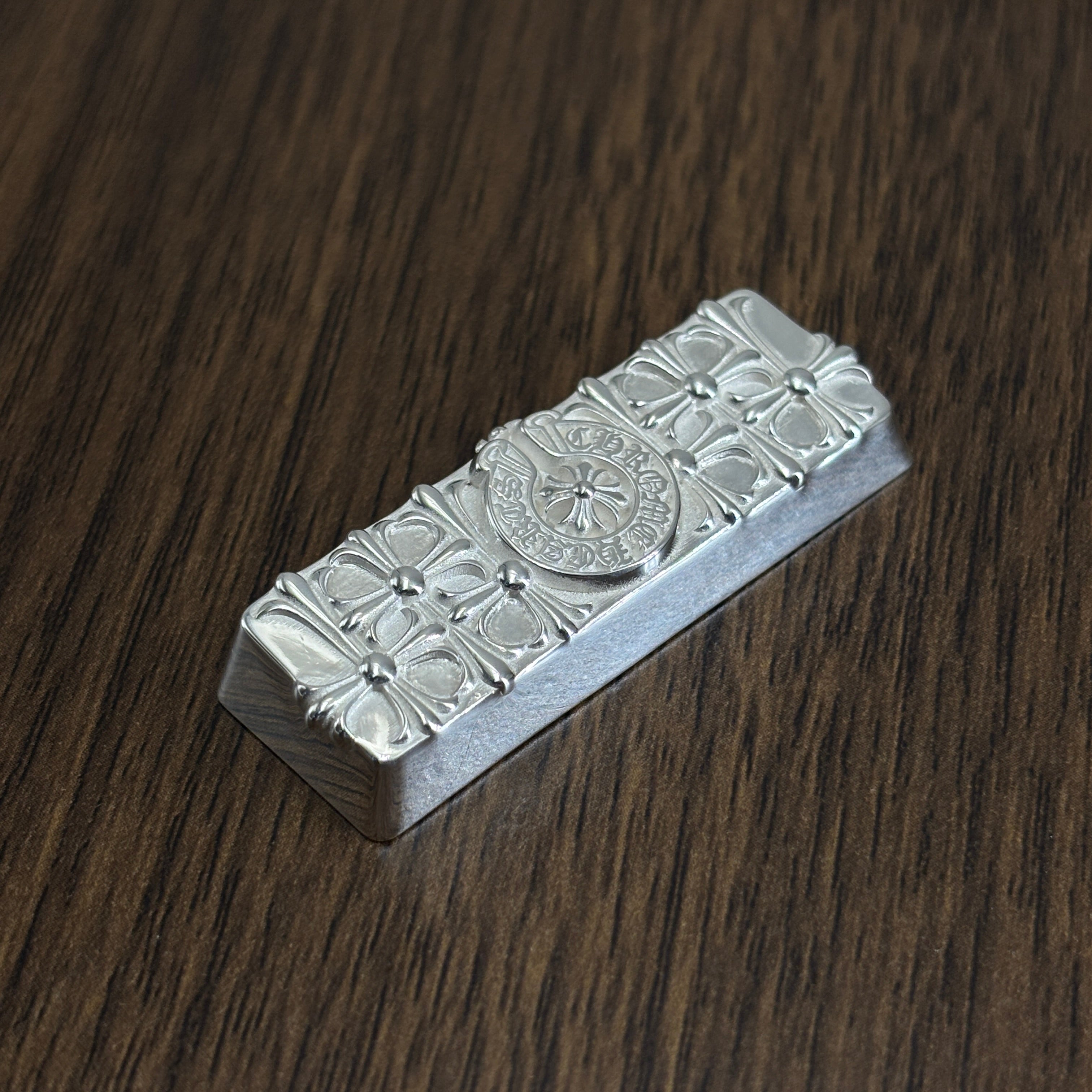 Chrome Hearts style, full keyboard key positions, 925 sterling silver custom trendy cultural keycaps, fashionable and personalized artistic decorative keycaps.
