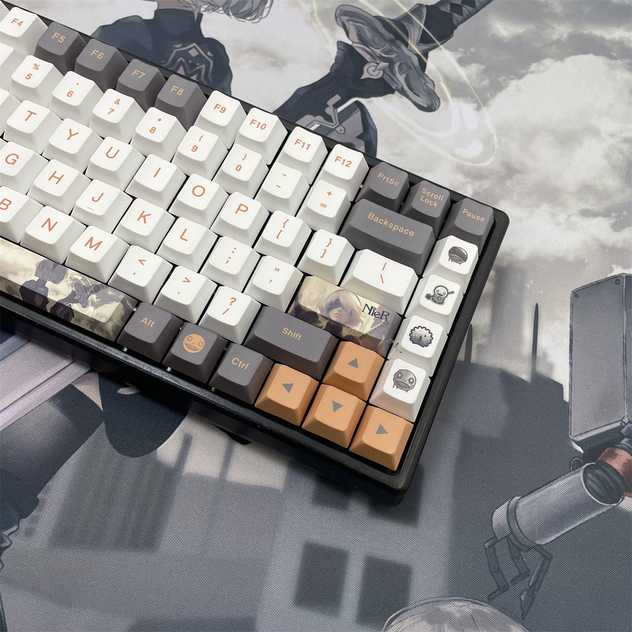 NieR: Automata themed series, PBT five sided sublimation keycaps cherry height, anime and game personalized keycaps set