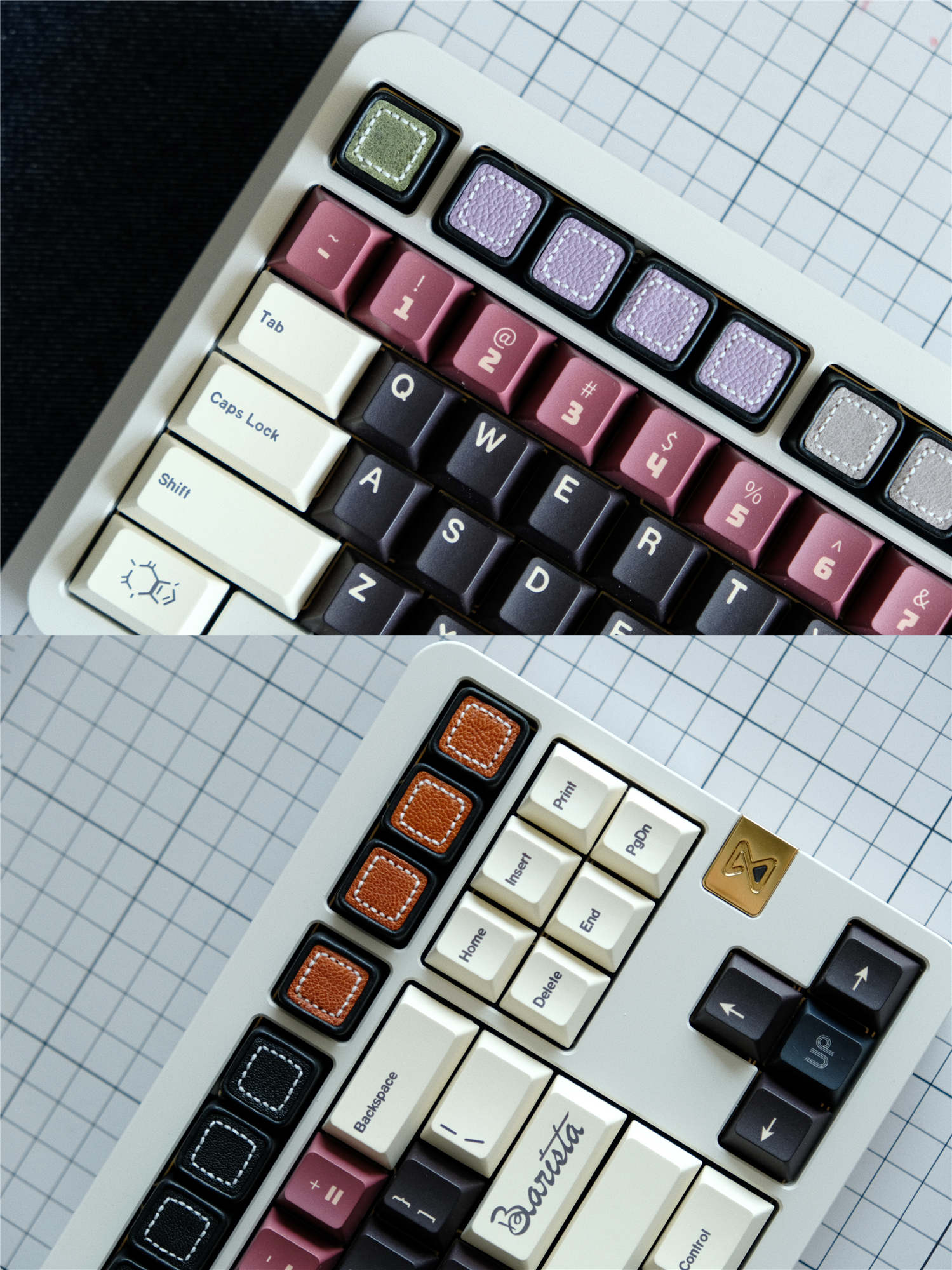 Genuine leather keycaps, personalized handmade retro style mechanical keyboard keycaps, three-dimensional keycaps, creative handmade keycaps