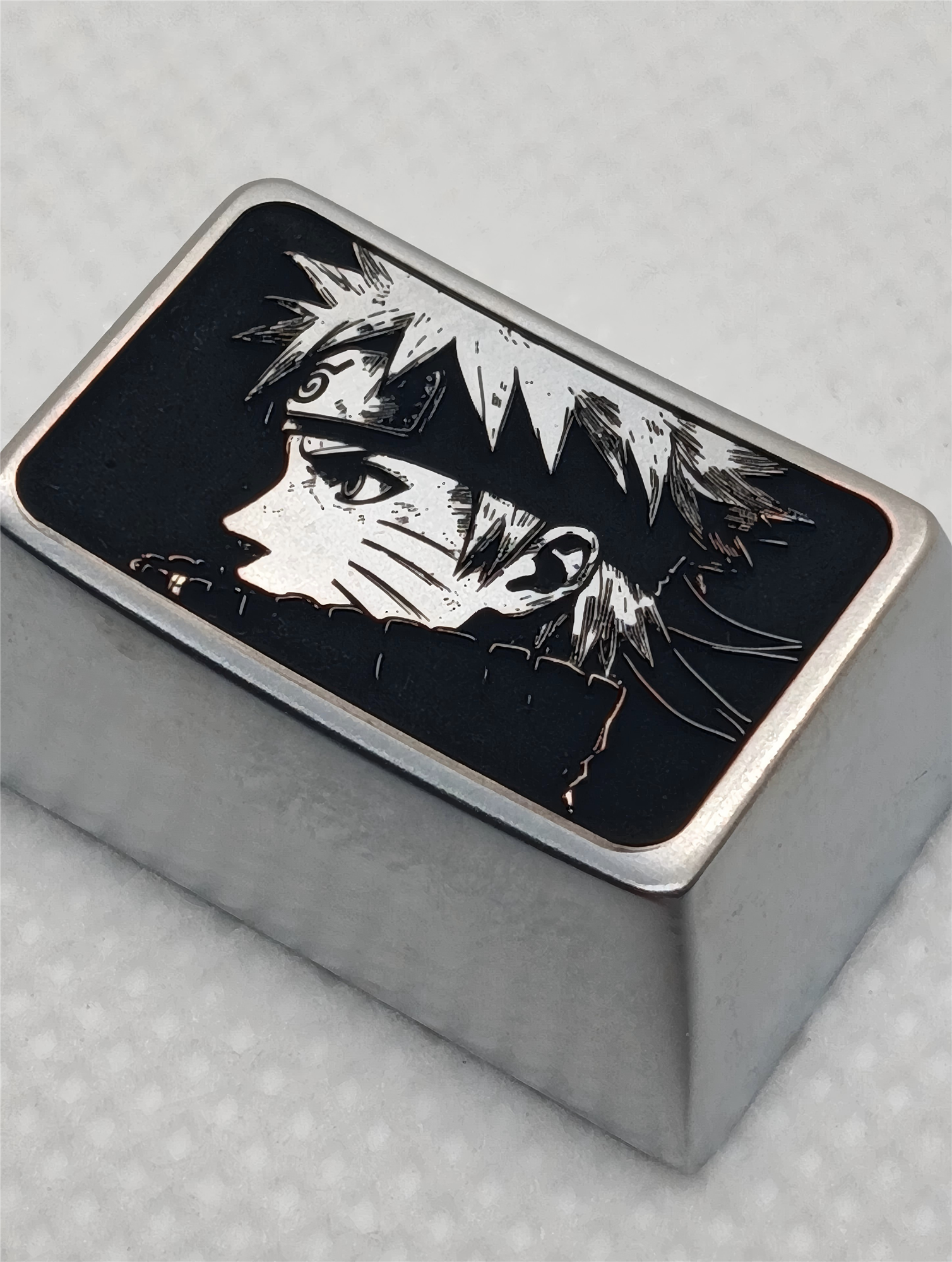 Naruto, zinc alloy personalized keycaps, 1.5U、1.75U metal decorative keycaps, anime and game character peripheral keycaps
