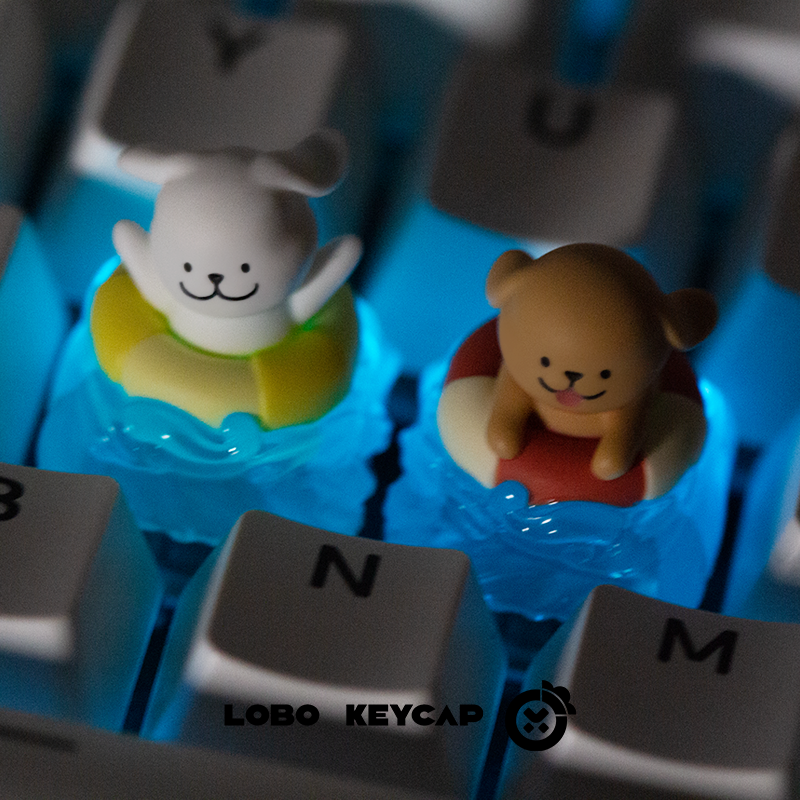 Maltese, multi-color resin personalized keycaps, translucent resin creative art handmade keycaps.