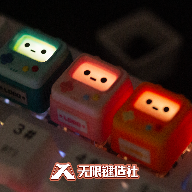 Retro gaming console translucent keycaps, personalized customization resin mechanical keyboard keycaps