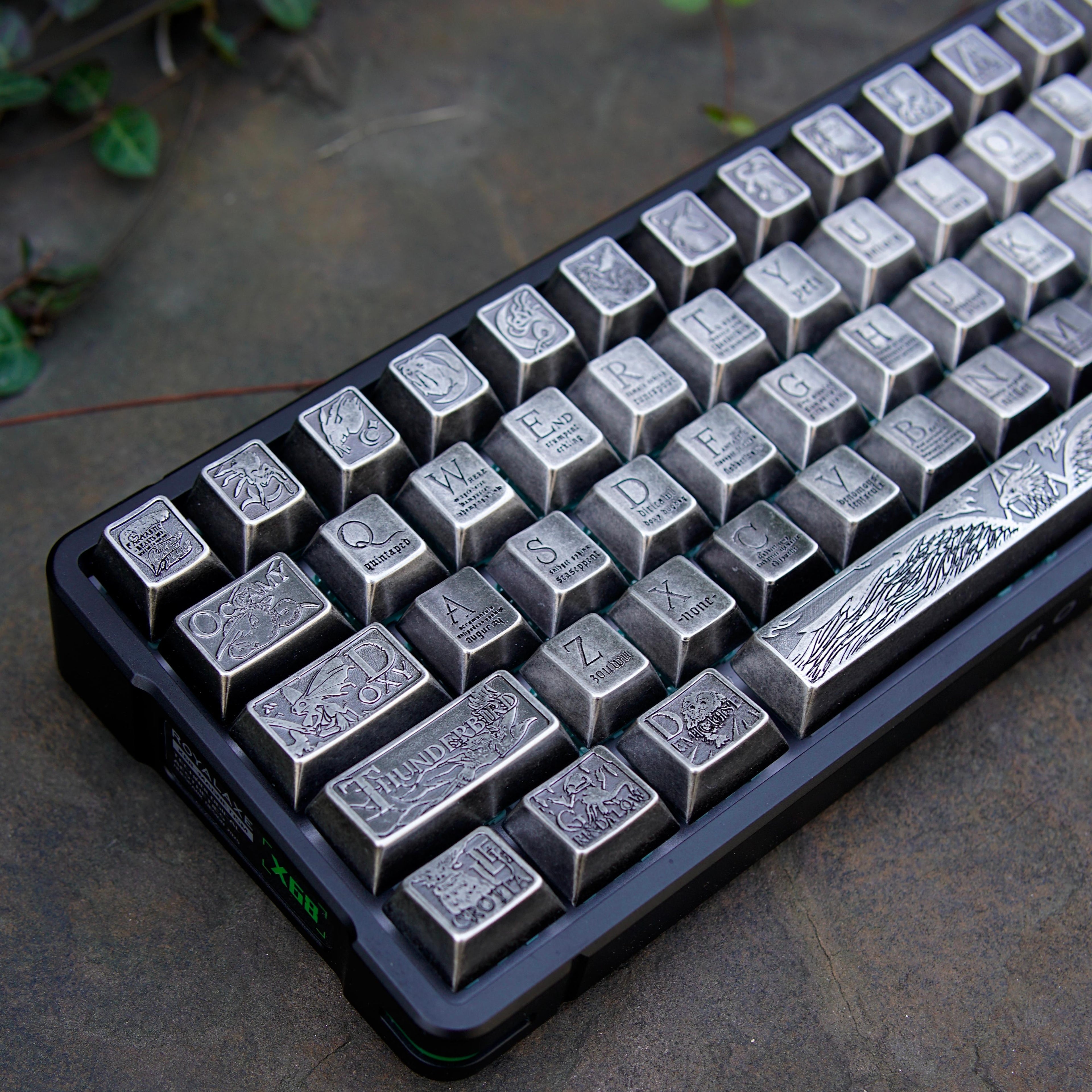 Fantastic Beasts theme, metal laser carved keycaps set, personalized keycaps made of zinc alloy material.