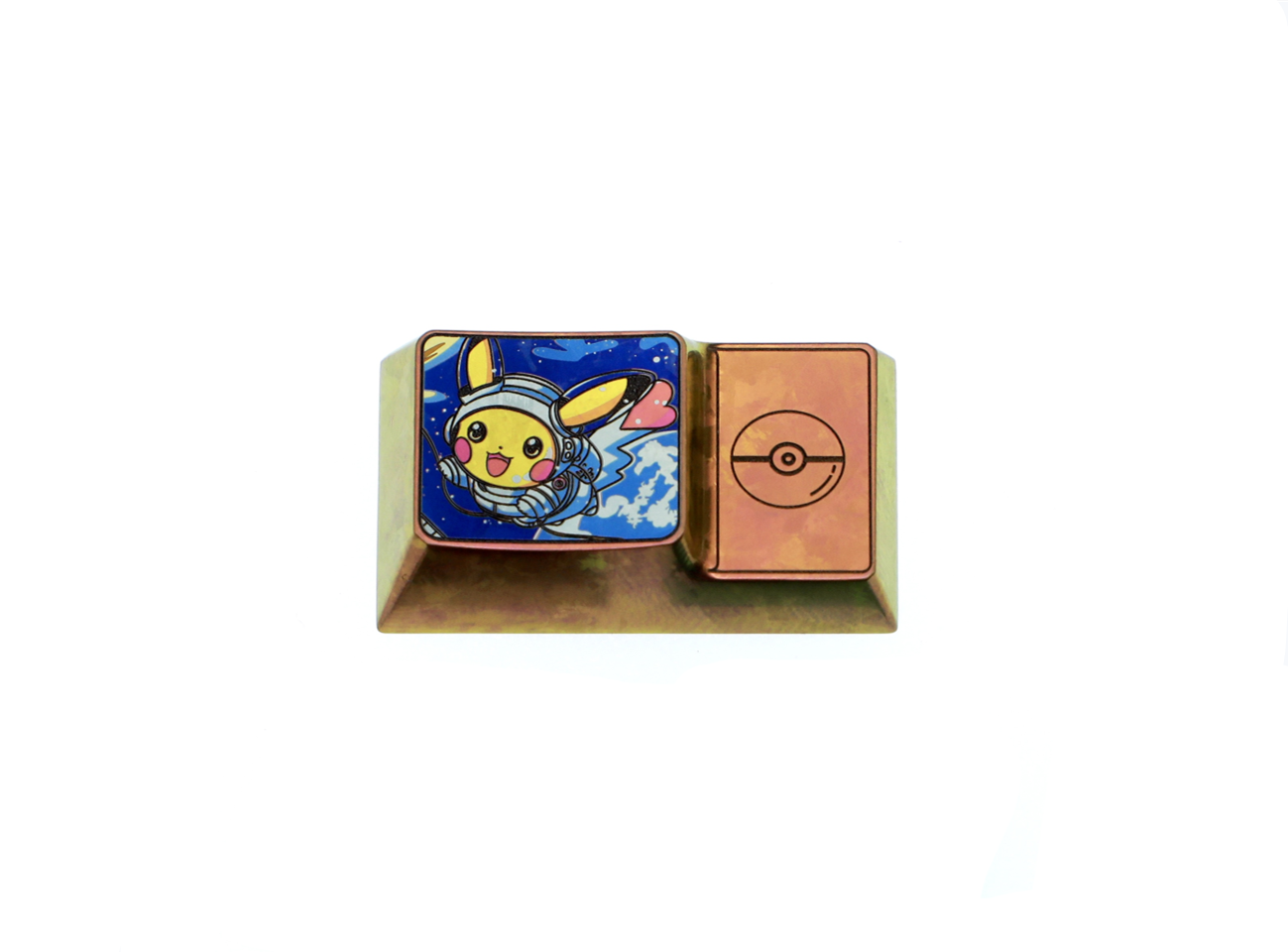 Pok é mon, Pikachu+Pok é Ball combination, 1.75 stair step caps titanium alloy personalized keycaps, anime and game culture creative keycaps