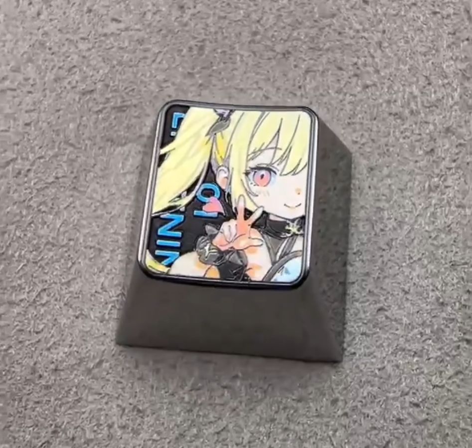 Magical Girl Lyrical Nanoha, Colorful titanium alloy 1U decorative keycap, personalized keycap