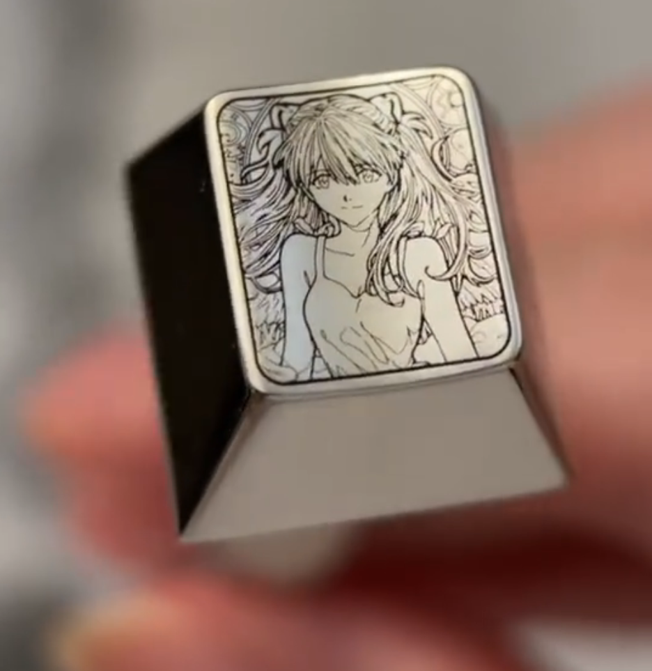【 EVA 】 Asuka 1U titanium alloy keycap, height optional, personalized keycap, decorative keycap