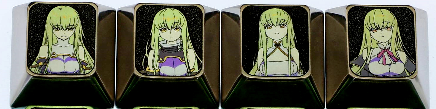 CODE GEASS Lelouch of the Rebellion,C.C., Directional key set with titanium alloy metal personalized keycaps, mechanical keyboard decorative keycaps.