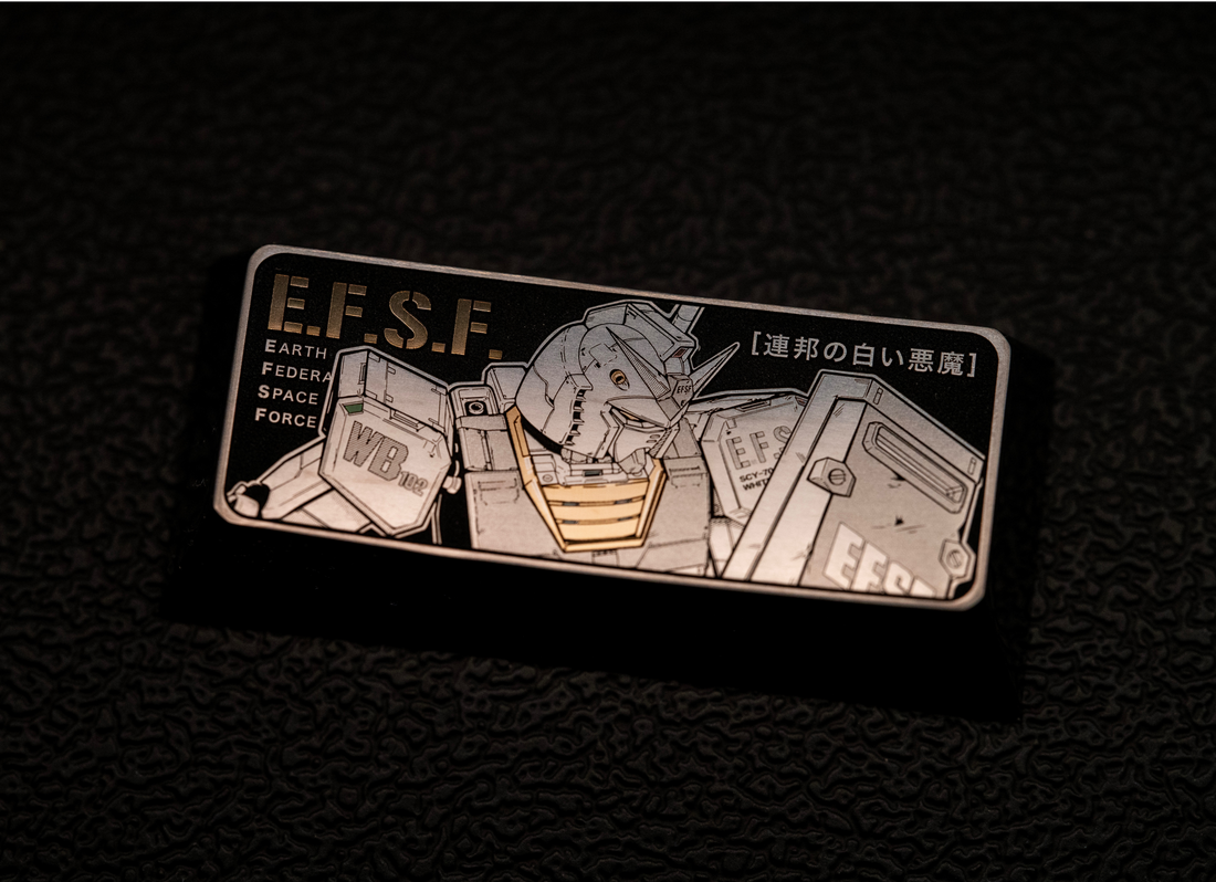 RX-78 Gundam, 2.25U titanium alloy personalized keycap, mechanical keyboard metal decorative keycap