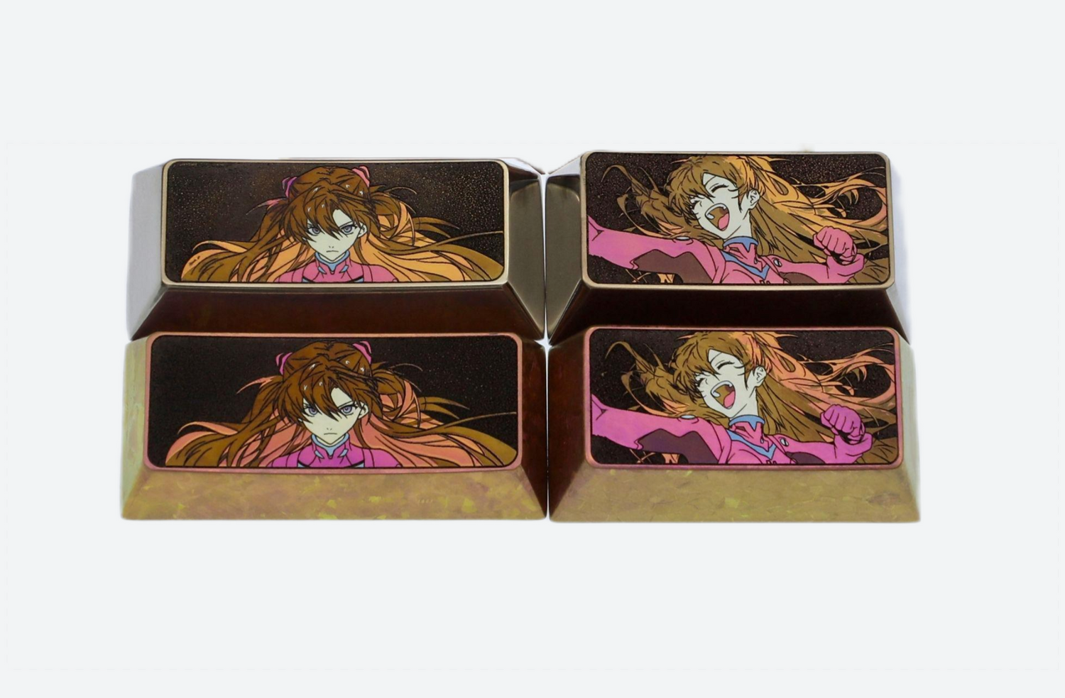 EVA, Asuka, 2.25U/2U titanium alloy carved personalized keycaps, metal decorative keycaps