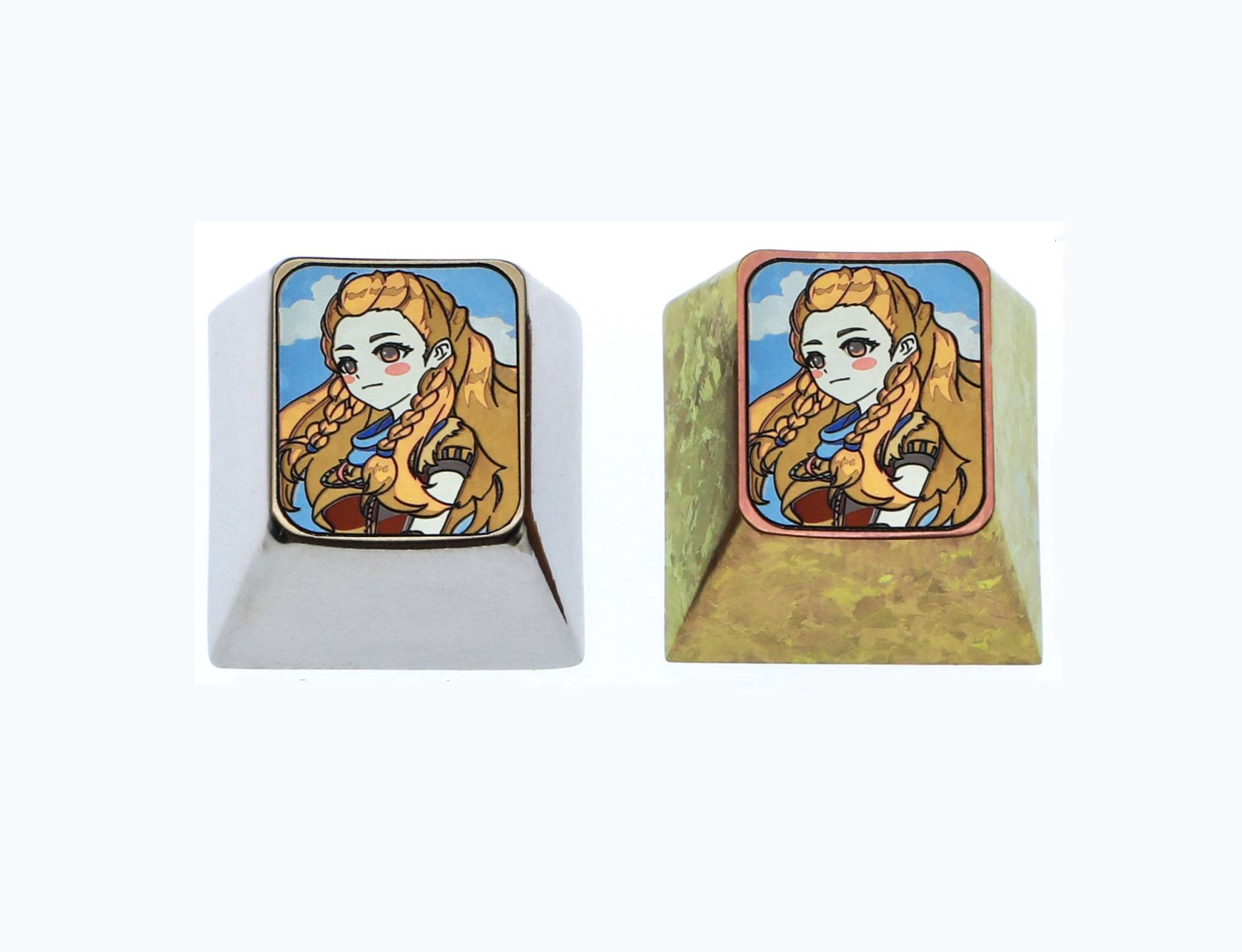 Horizon Forbidden West, 1U titanium alloy personalized keycaps, metal keycaps carved around anime and game characters