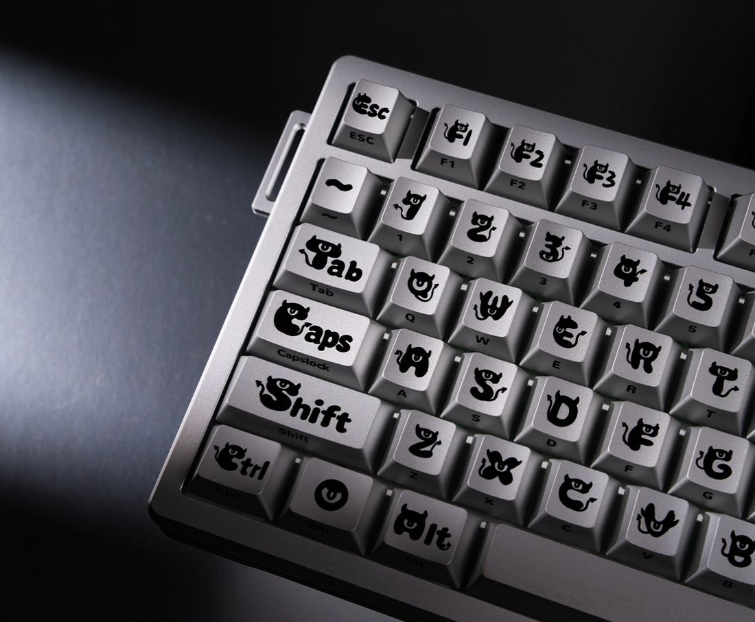 Little Devil Character Set Aluminum Alloy Personalized Keycaps Original Height, Metal Decorative Keycaps, Mechanical Keyboard Replacement Metal Corrosion Resistant Anode Keycaps