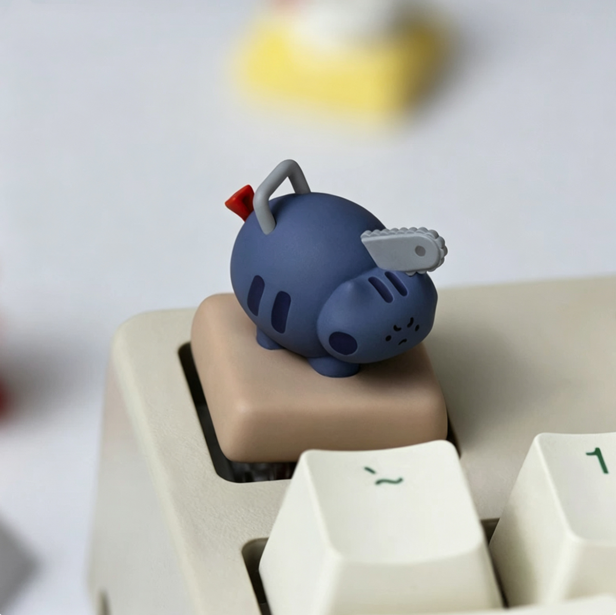 Chainsaw cat series, multi-color resin molded personalized keycaps, cartoon cute style resin decorative keycaps, mechanical keyboard art and cultural creative keycaps