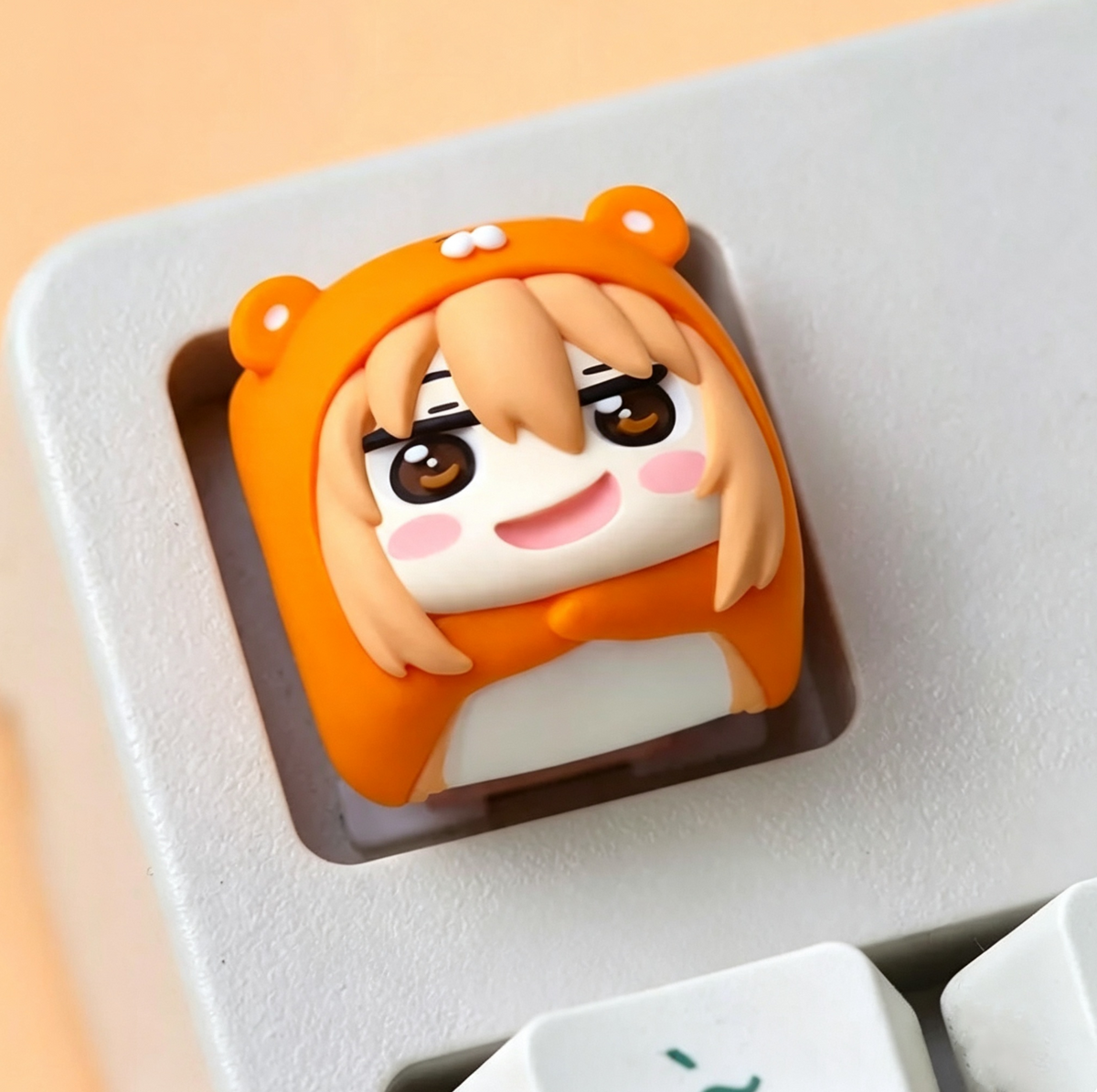 Doma Umaru, Multi colored resin cartoon character personalized keycaps, anime and game cultural creative keycaps, mechanical keyboard decorative keycaps