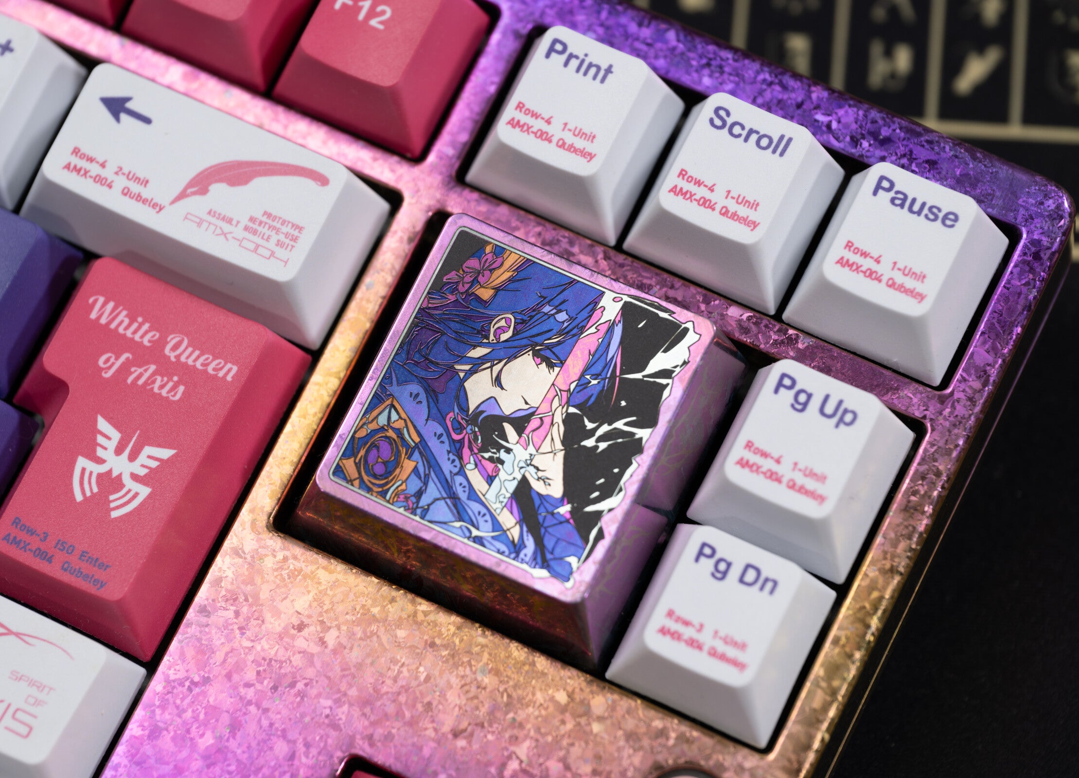 Genshin Impact, Project, Raiden Shogun, 4U titanium alloy carving, decorative personalized mechanical keyboard keycaps.