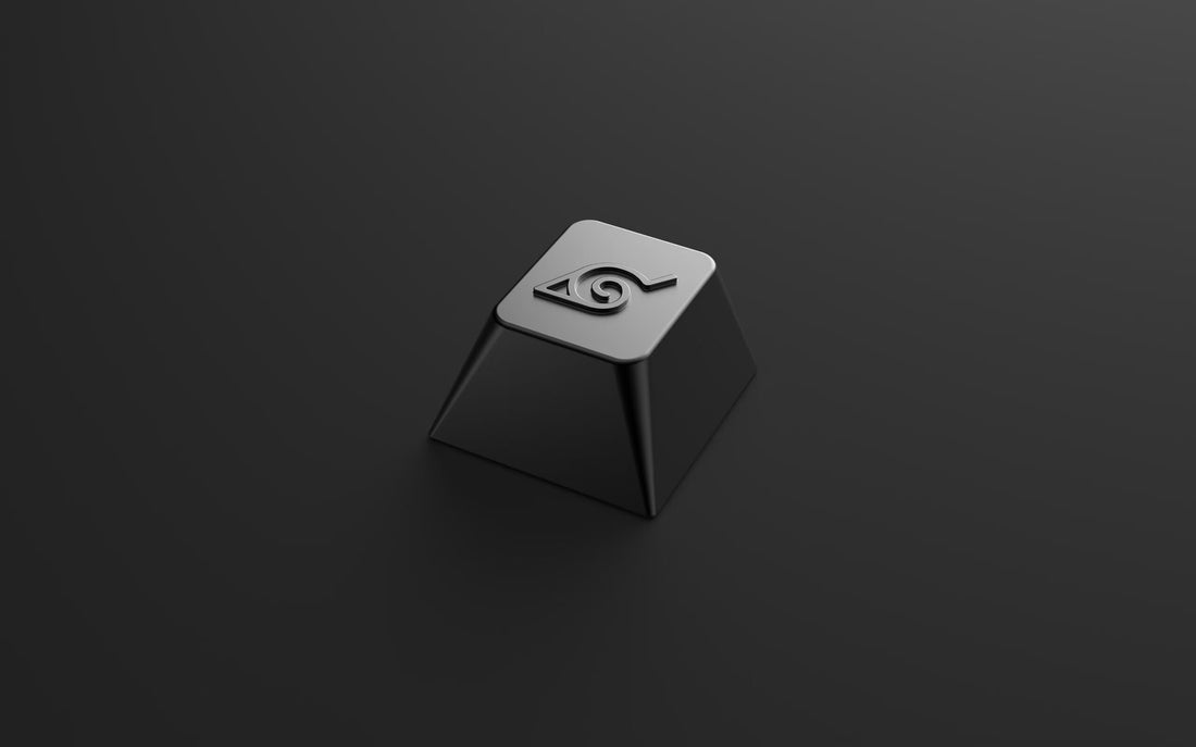 Naruto logo, aluminum anodized keycaps, personalized keycaps, mechanical keyboard keycaps.
