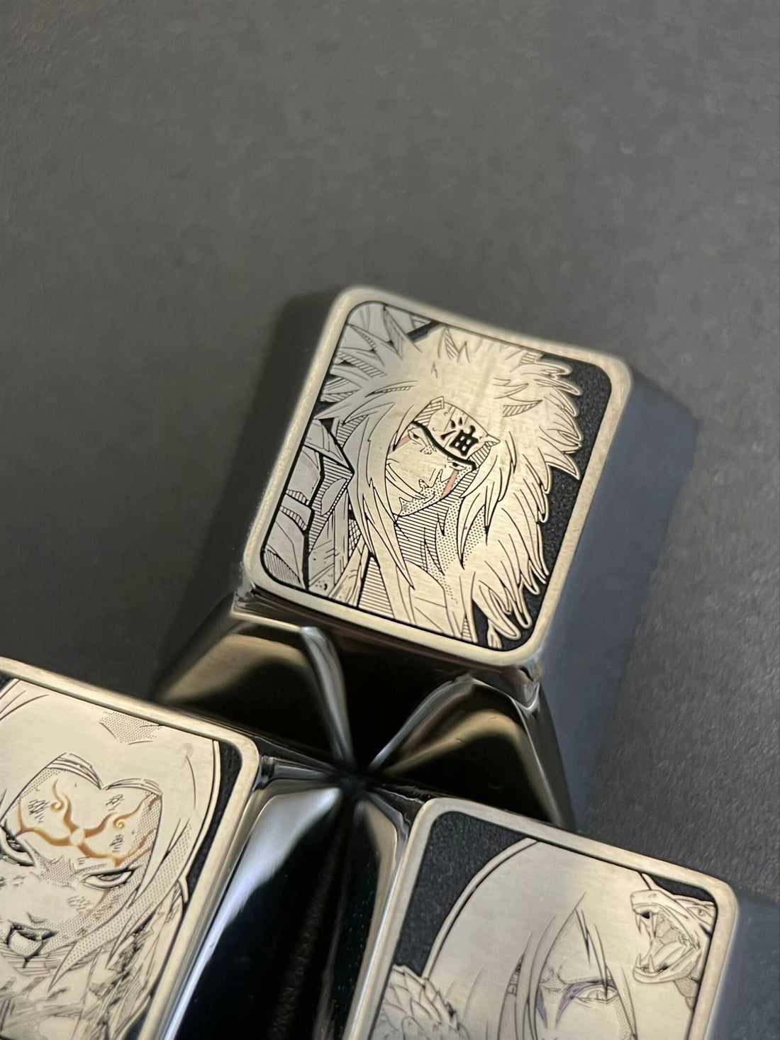 NARUTO , San Ren, Jiraiya,Tsunade,Orochimaru, Exquisite carved titanium alloy keycaps, personalized keycaps.