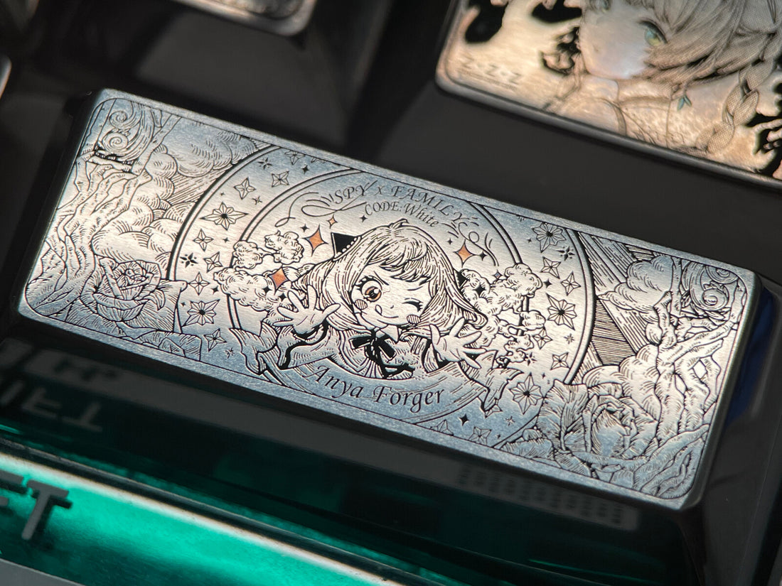 SPY × FAMILY, Anya Forger, 2.25U plain carved titanium alloy keycap. Personalized keycaps