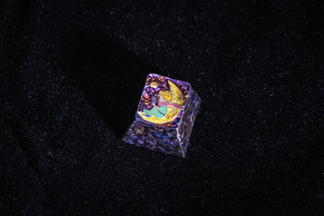 Le Petit Prince, Hand carved titanium alloy, colored titanium alloy keycaps, decorative personalized keycaps.