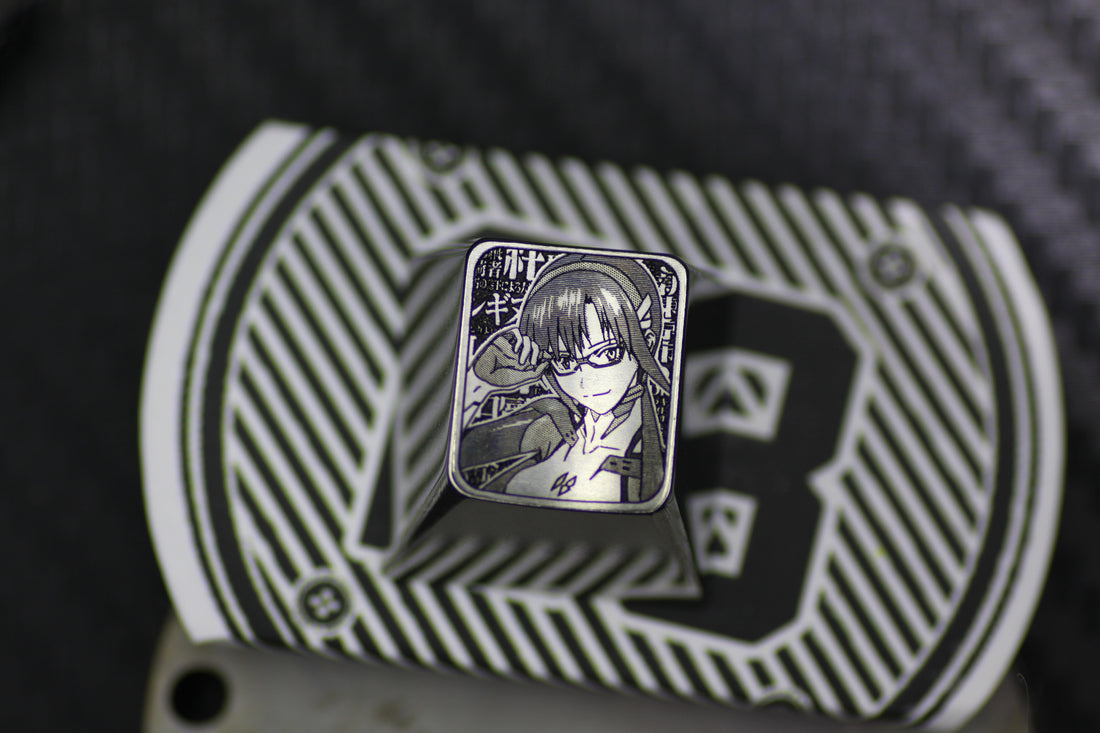 EVA, Mari Makinami Illustrious.1UTitanium carved keycaps, personalized keycaps, decorative keycaps.
