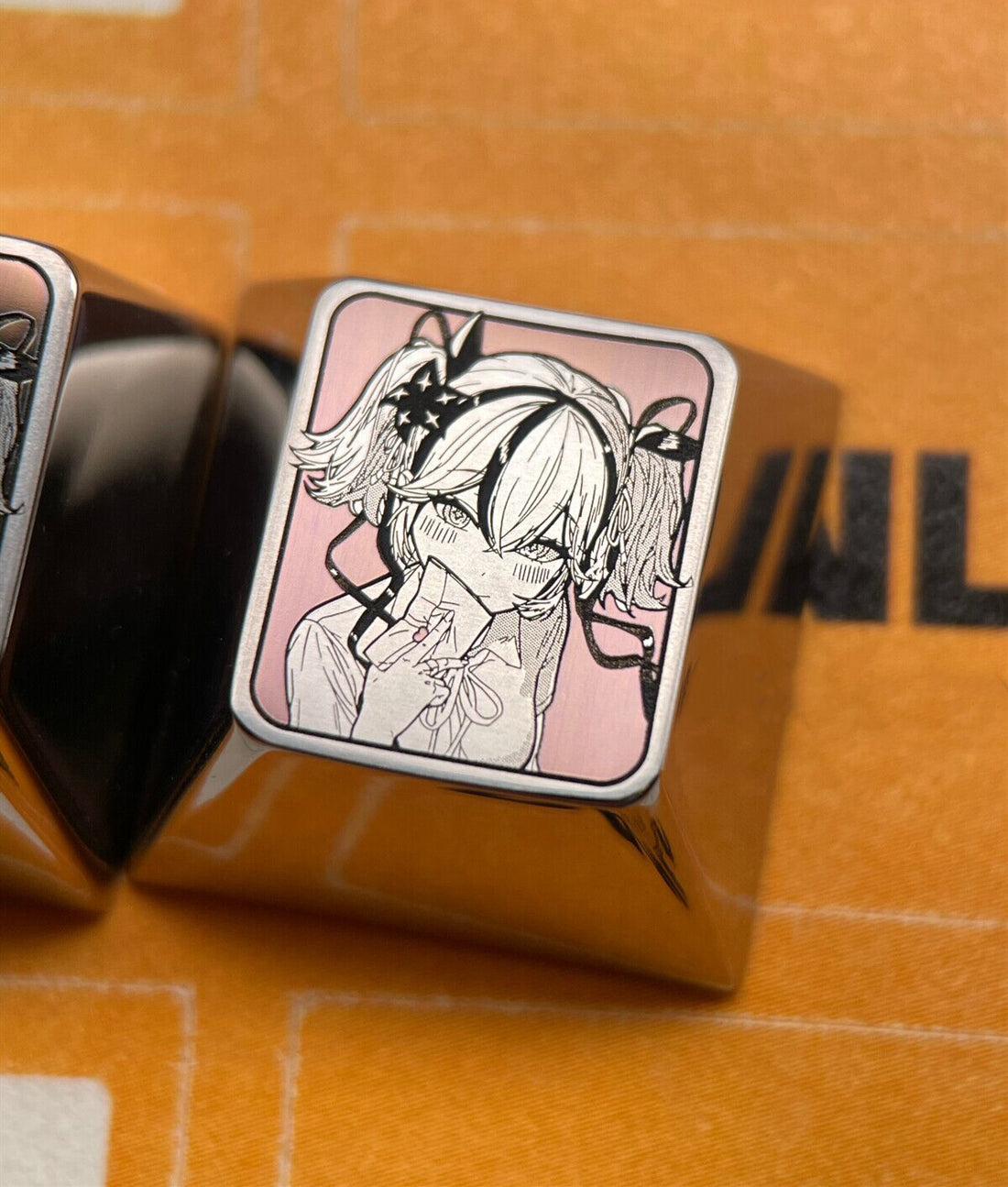 Wuthering Waves, Camellya, 1U titanium alloy carved keycaps, height selectable personalized keycaps. Decorative keycaps