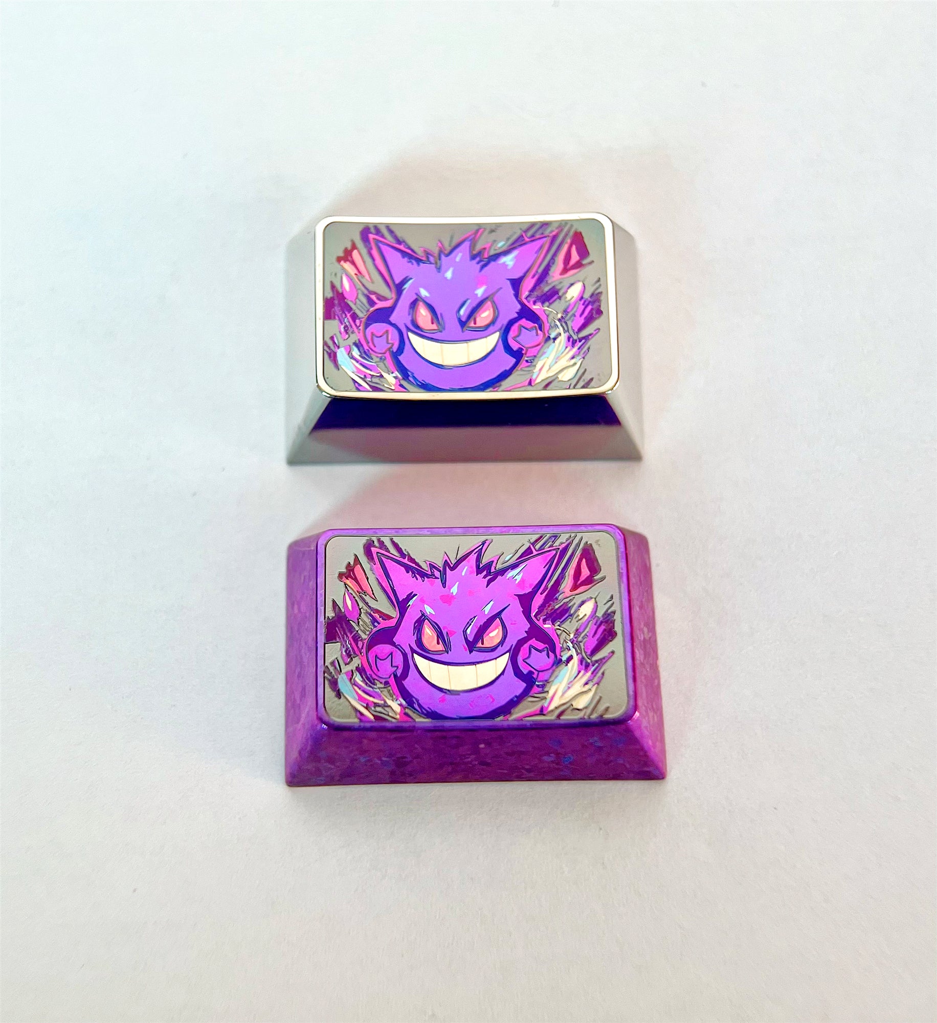 Pok é mon, Gengar 1.5U/R3 titanium alloy personalized keycaps, mechanical keyboard decorative keycaps
