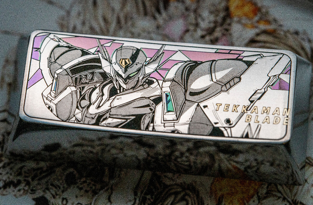 Tekkaman Blade,2U/2.25U, Colorful titanium alloy carved keycaps, metal personalized keycaps, decorative keycaps