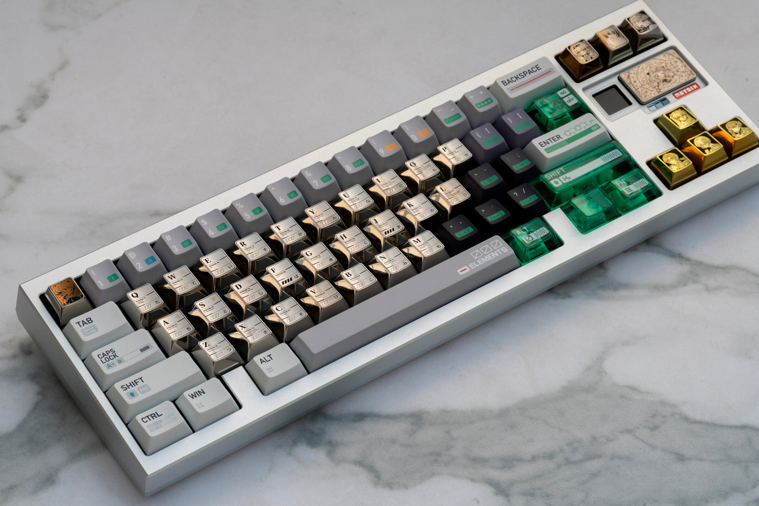 EVA theme, 26 letter key titanium alloy set, metal set personalized keycaps, anime themed keycaps.