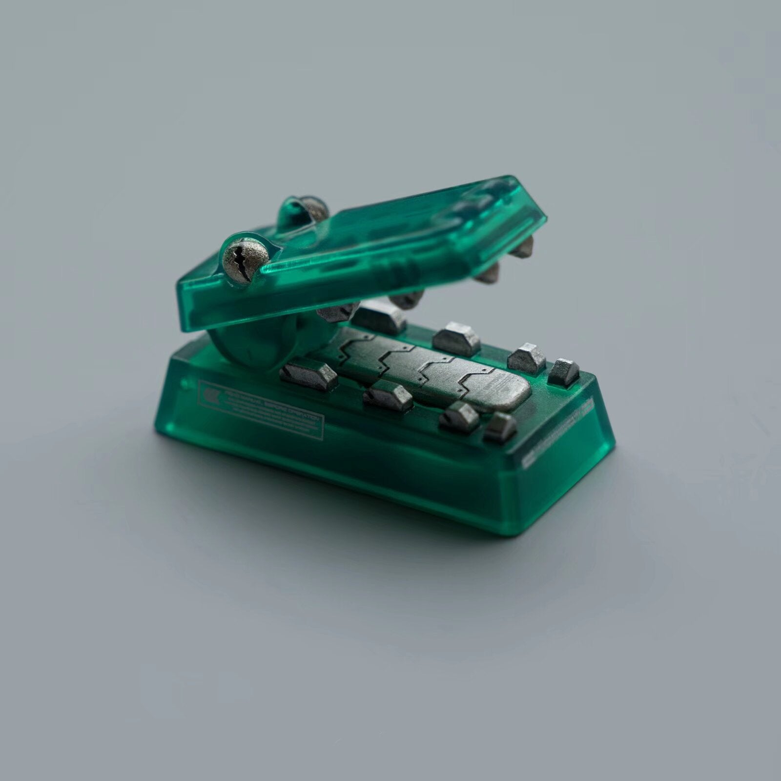 R2-Mechanical style little crocodile.2U Backspace Key artisankeycaps, Mouth can be opened and closed, PBT material personalized keycaps, keyboard decorative keycaps